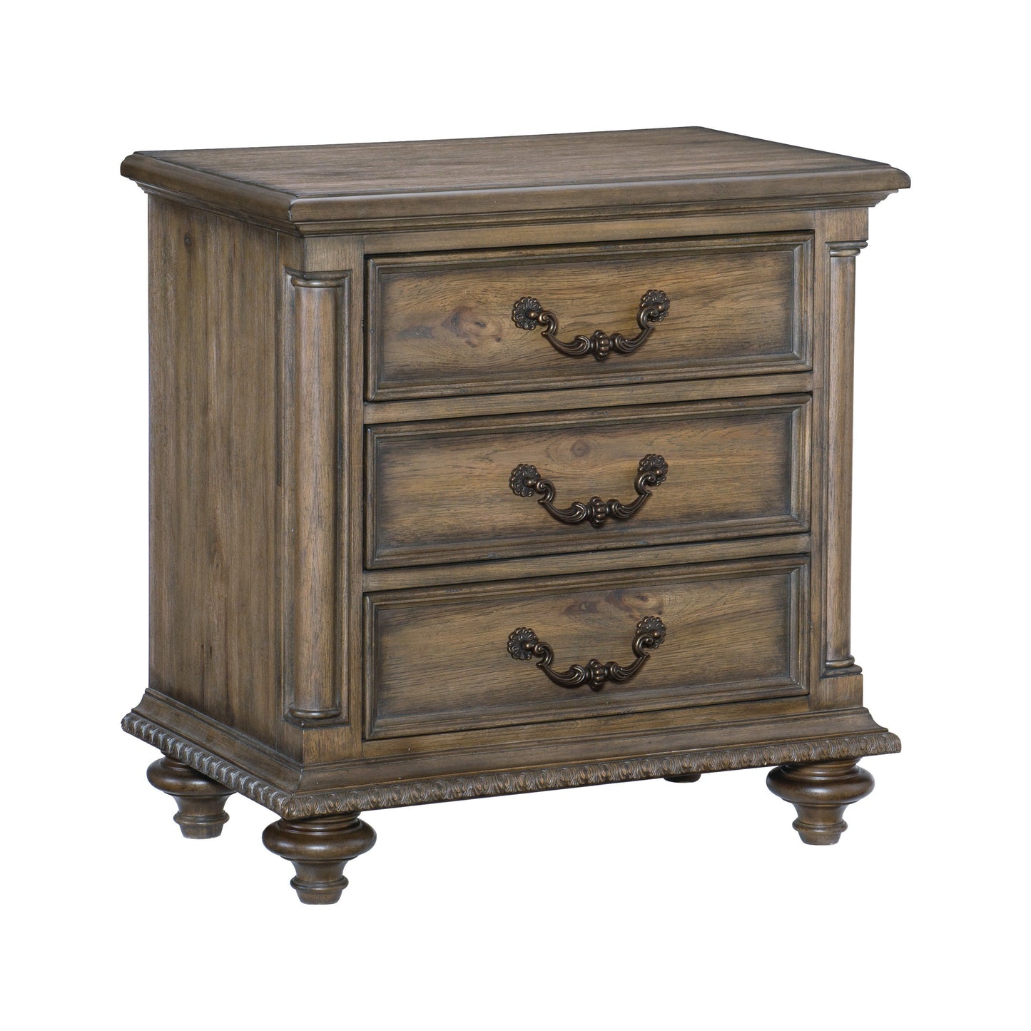 Rachelle Weathered Pecan Nightstand - 1693-4 - Luna Furniture - Dallas Store