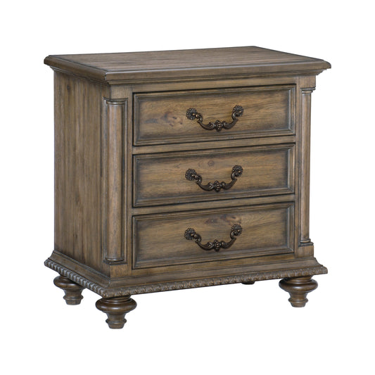 Rachelle Weathered Pecan Nightstand - 1693-4 - Luna Furniture - Dallas Store