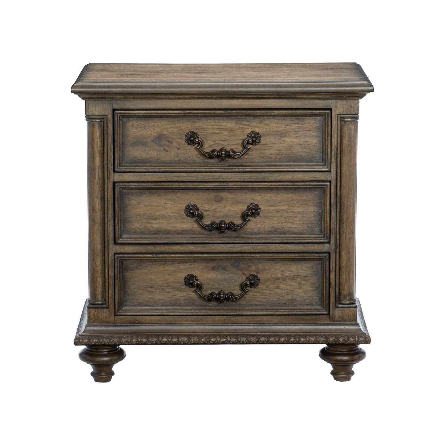 Rachelle Weathered Pecan Nightstand - 1693-4 - Luna Furniture - Dallas Store