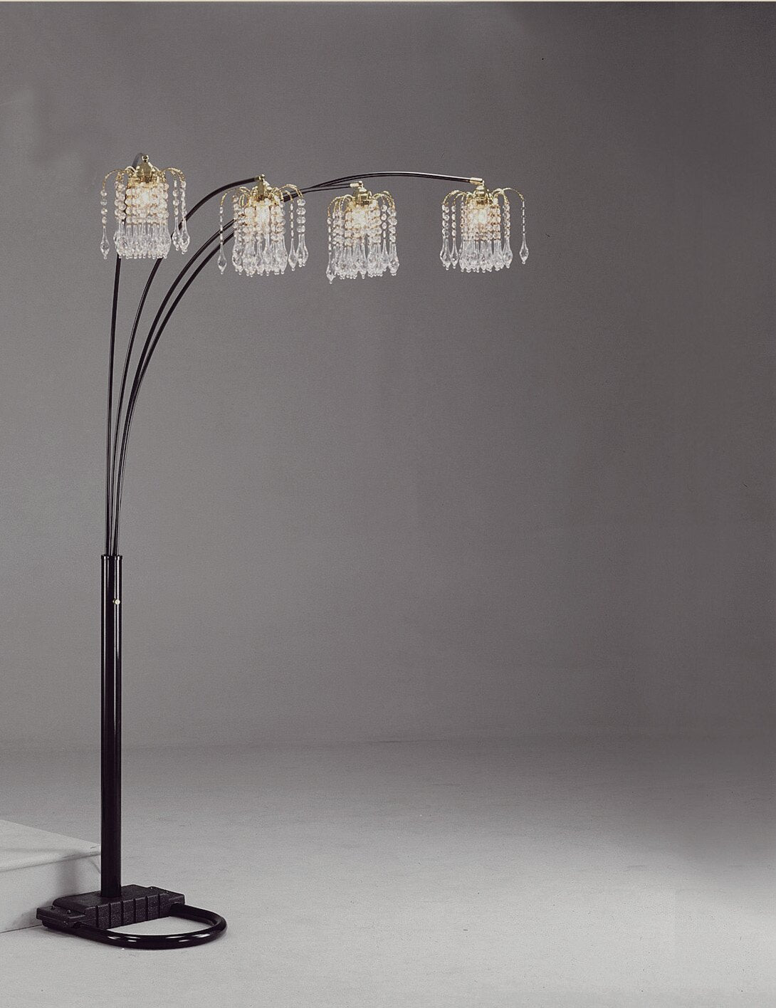 Rain Drop Arc Black 84" Floor Lamp - 4893BK - Luna Furniture - Dallas Store