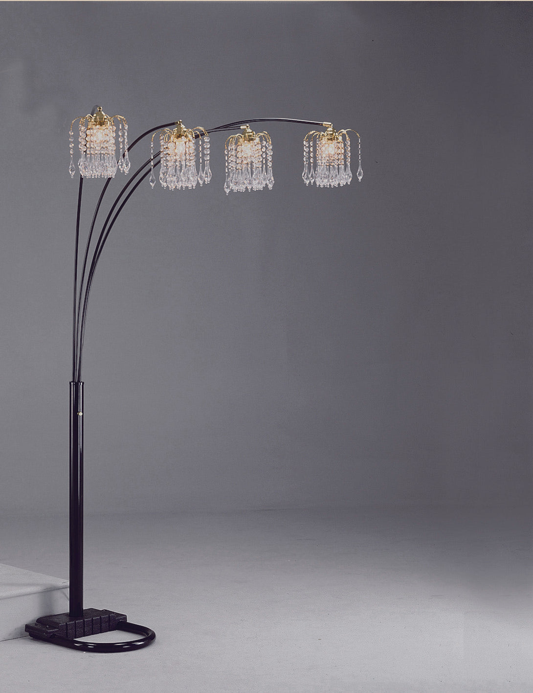 Rain Drop Arc Black 84" Floor Lamp - 4893BK - Luna Furniture - Dallas Store
