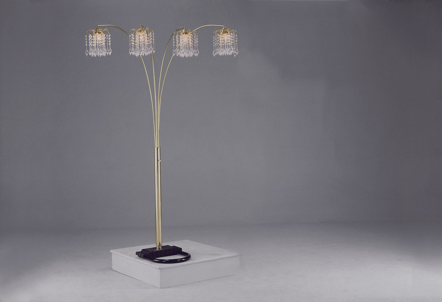 Rain Drop Arc Gold 84" Floor Lamp - 4893G - Luna Furniture - Dallas Store