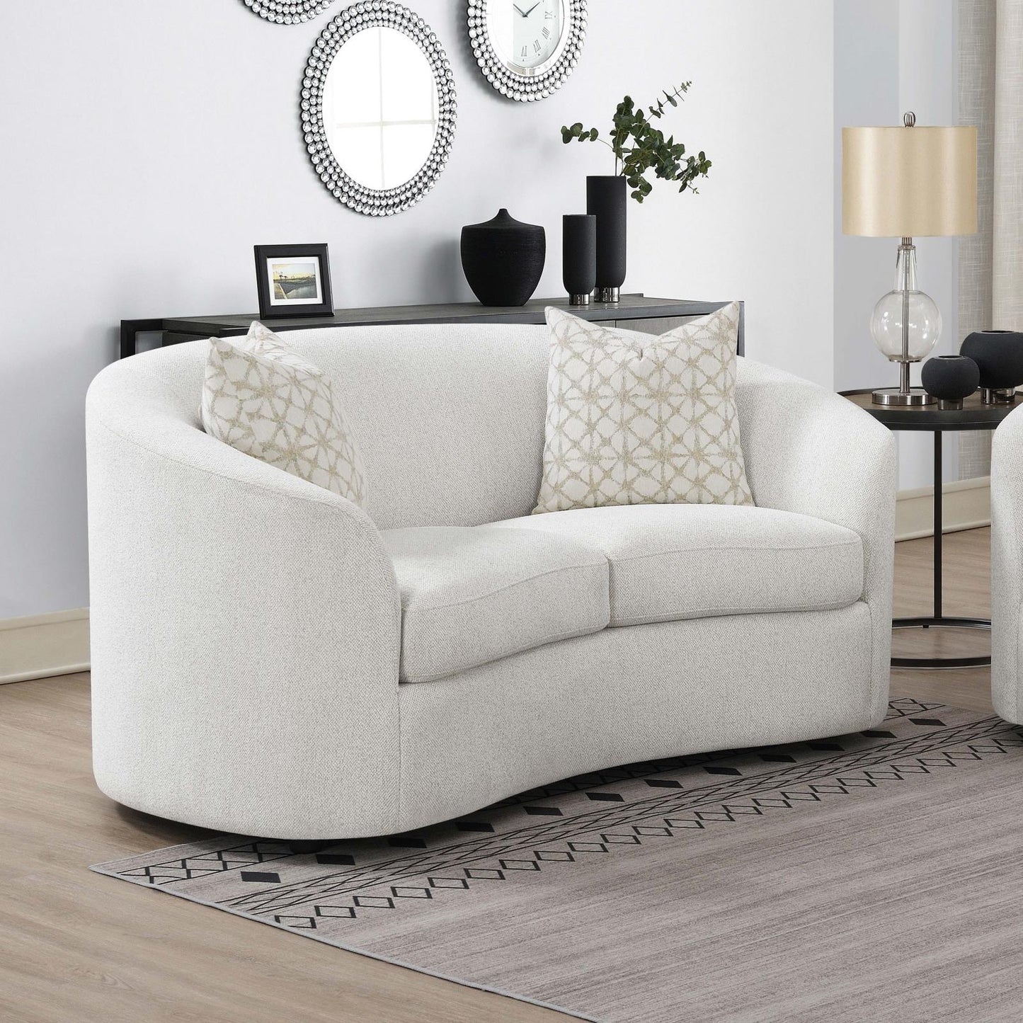 Rainn Upholstered Tight Back Loveseat Latte - 509172 - Luna Furniture - Dallas Store