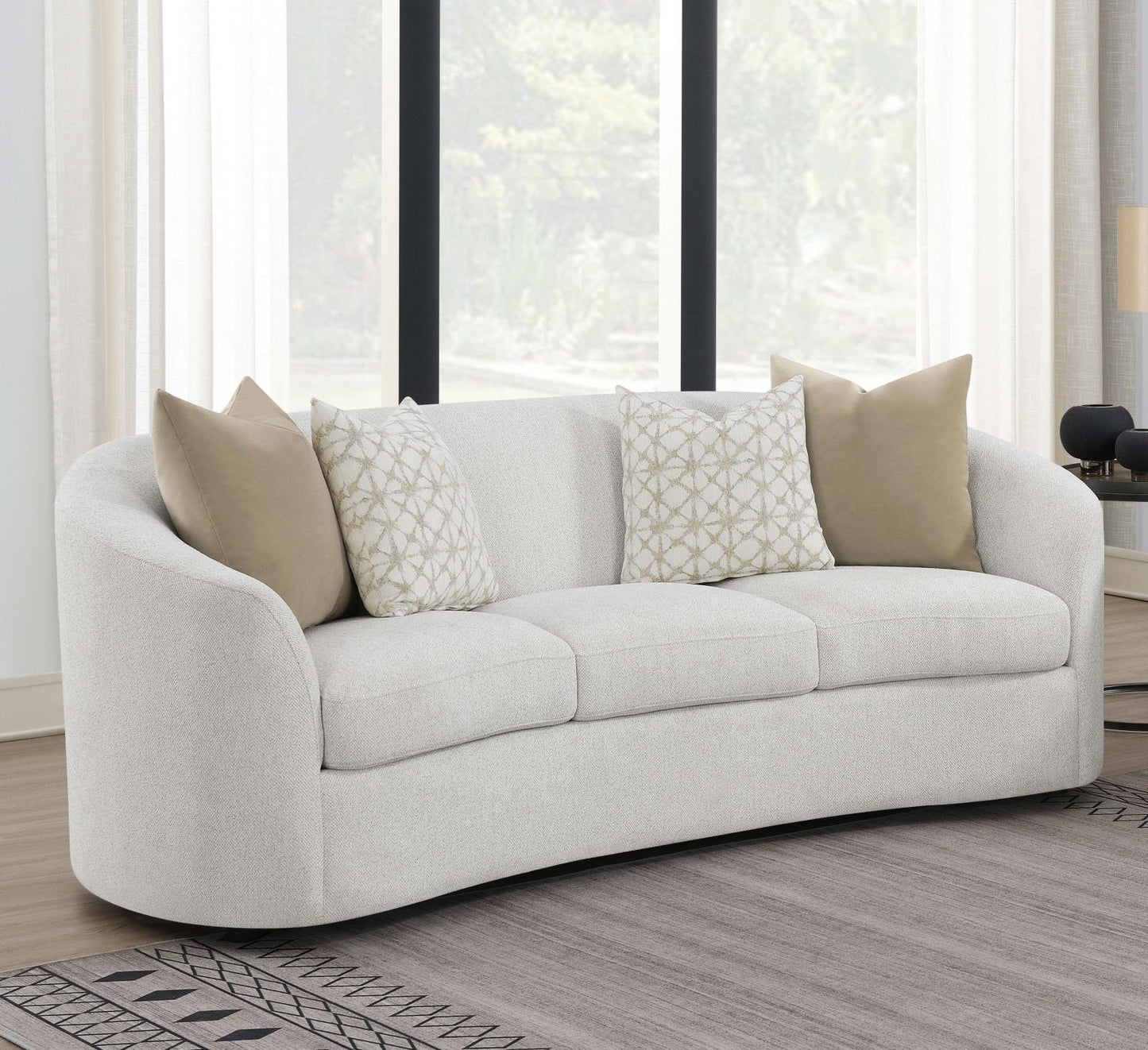 Rainn Upholstered Tight Back Sofa Latte - 509171 - Luna Furniture - Dallas Store