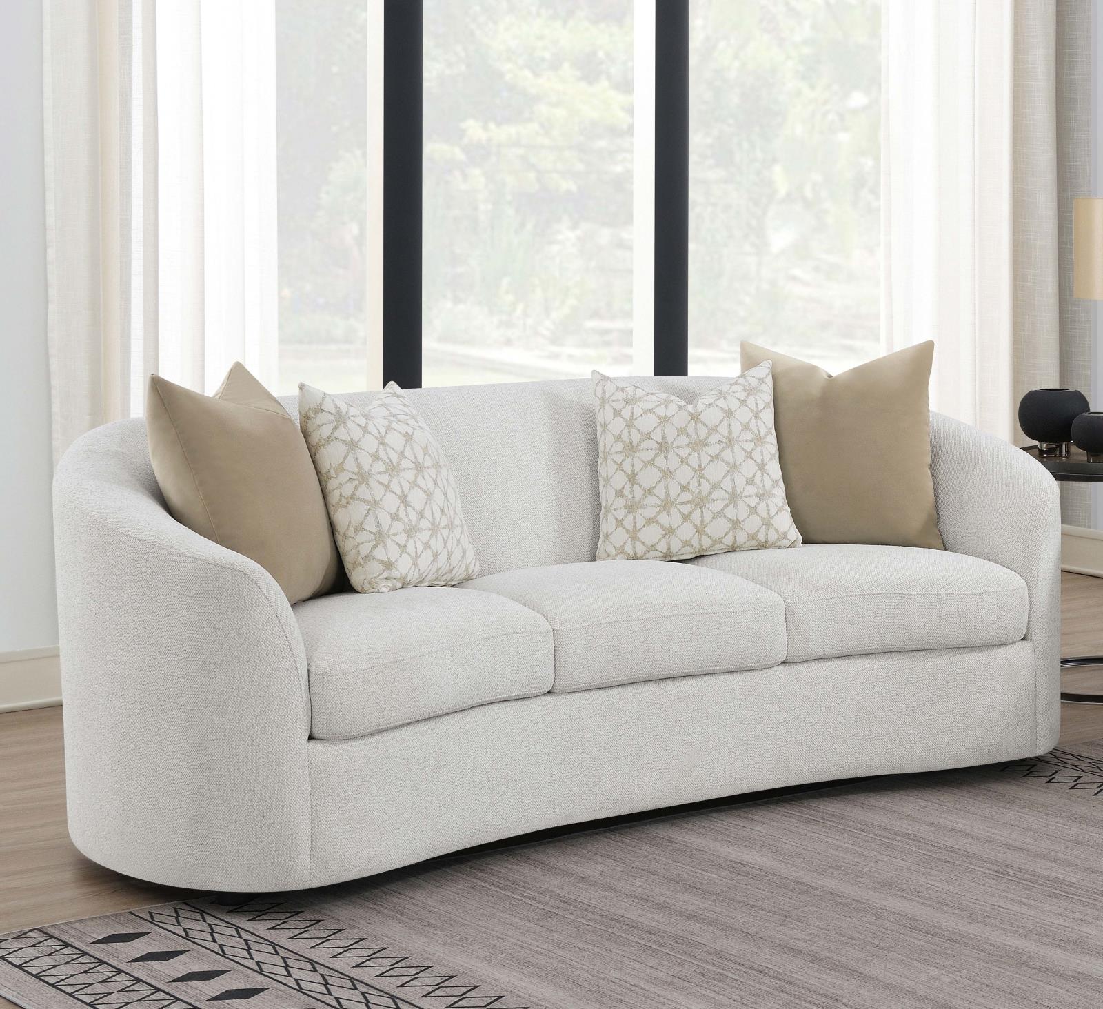 Rainn Upholstered Tight Back Sofa Latte - 509171 - Luna Furniture - Dallas Store