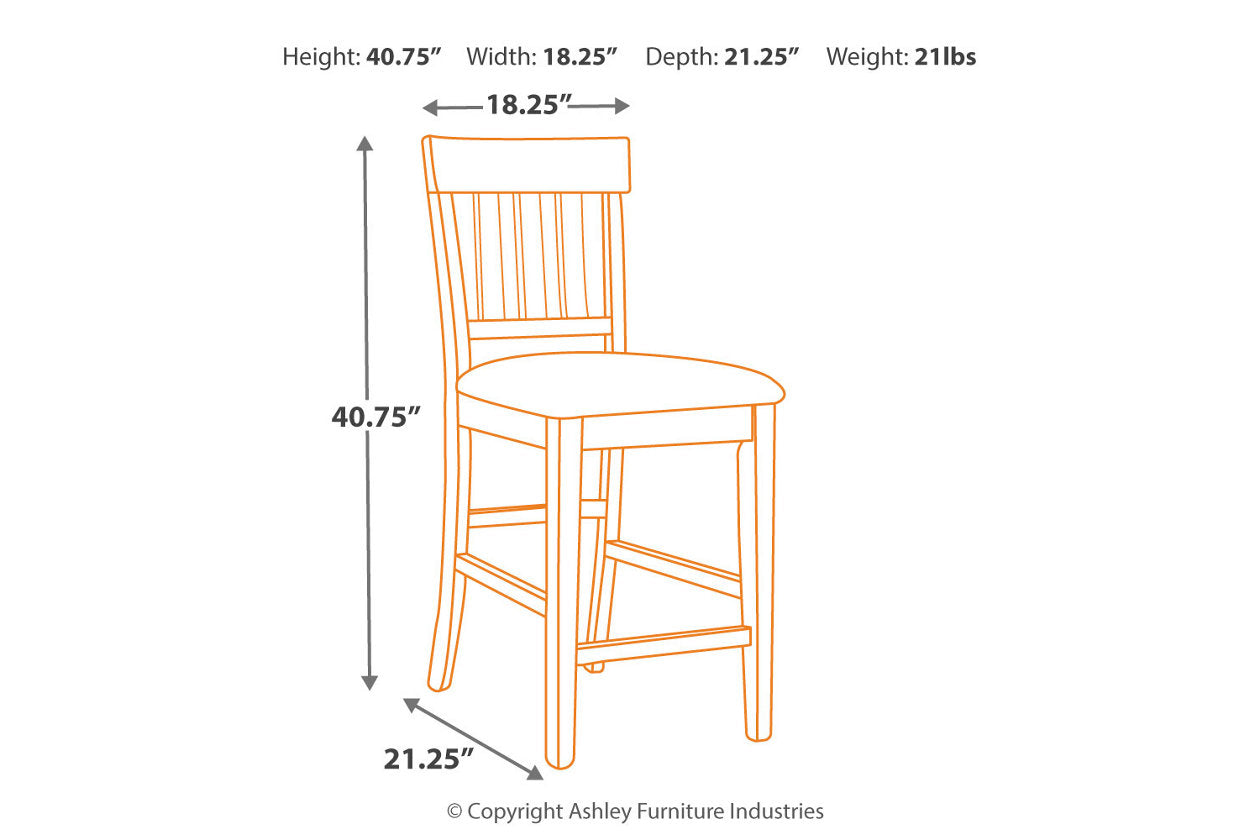 Ralene Medium Brown Counter Height Barstool, Set of 2 - D594-124 - Luna Furniture - Dallas Store