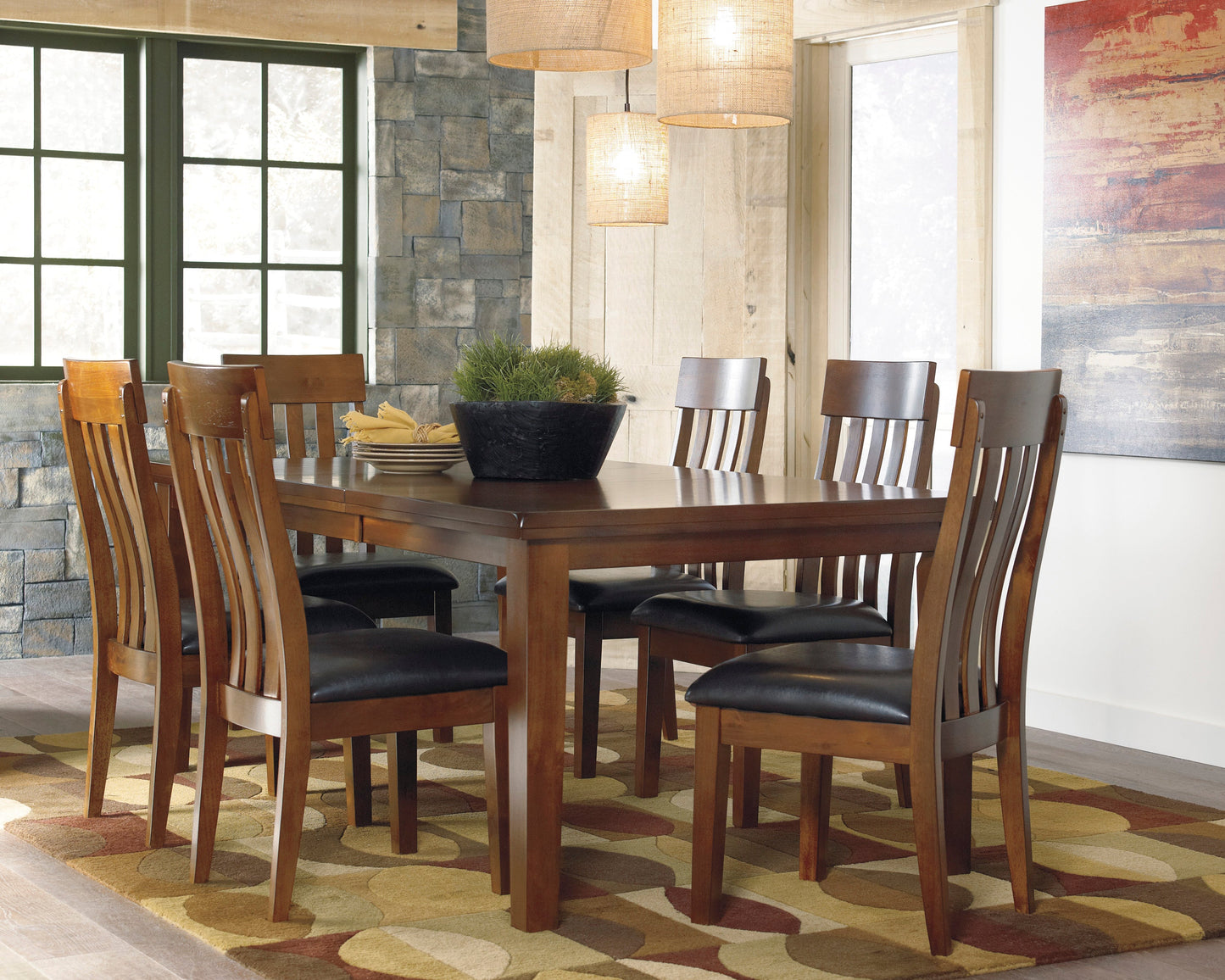 Ralene Medium Brown Extendable Dining Set - SET | D594-35 | D594-01(3) - Luna Furniture - Dallas Store