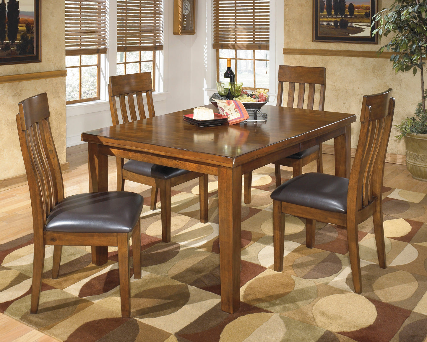 Ralene Medium Brown Extendable Dining Set - SET | D594-35 | D594-01(3) - Luna Furniture - Dallas Store