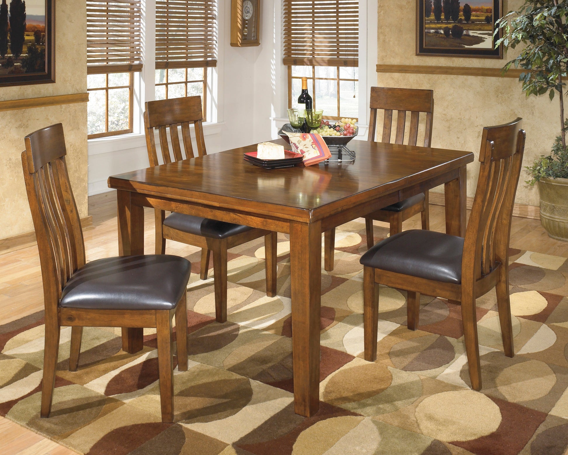 Ralene Medium Brown Extendable Dining Set - SET | D594-35 | D594-01(3) - Luna Furniture - Dallas Store