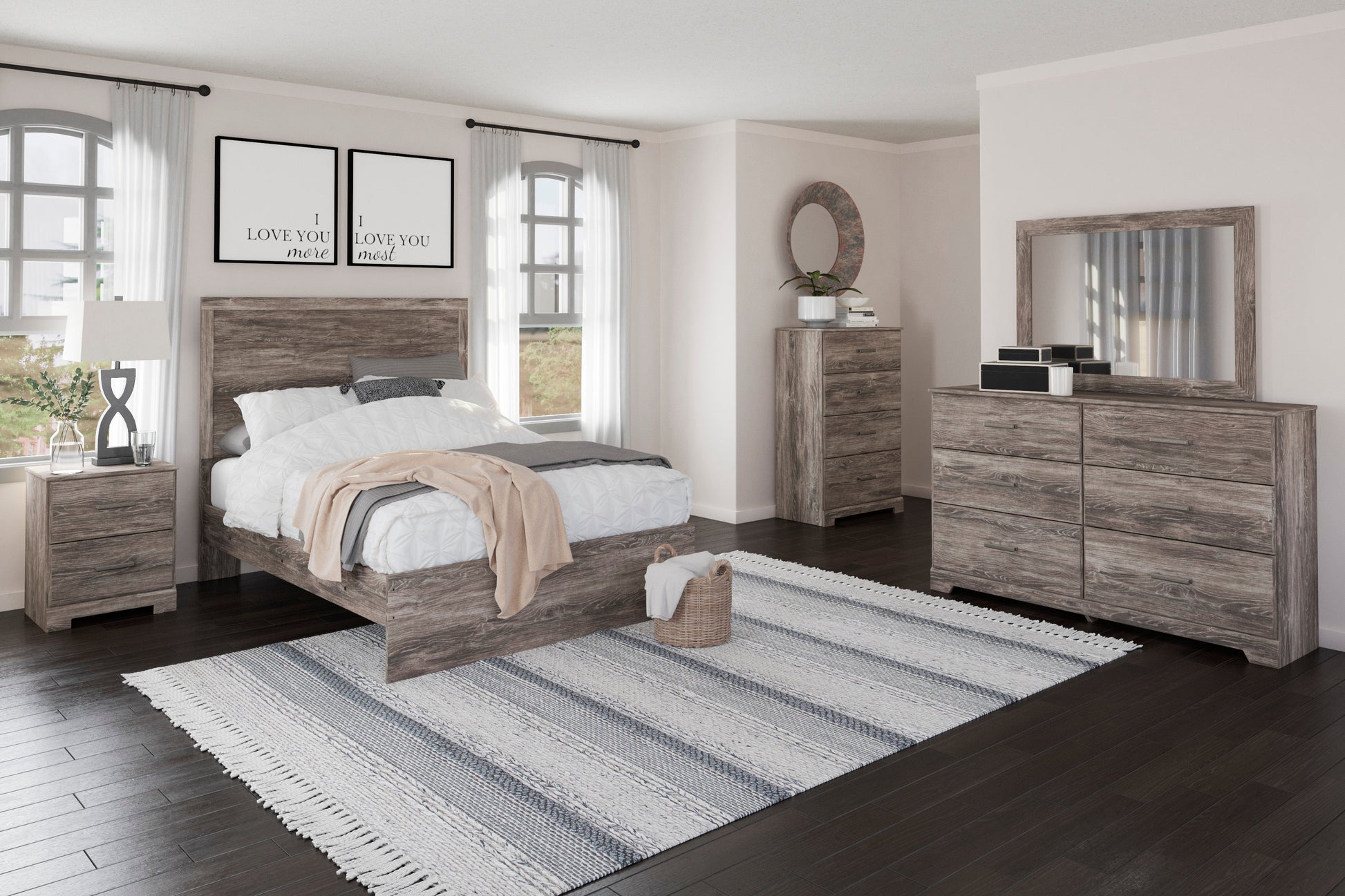Ralinksi Gray Panel Youth Bedroom Set - SET | B2587-55 | B2587-86 | B2587-31 | B2587-36 | B2587-92 | B2587-44 - Luna Furniture - Dallas Store