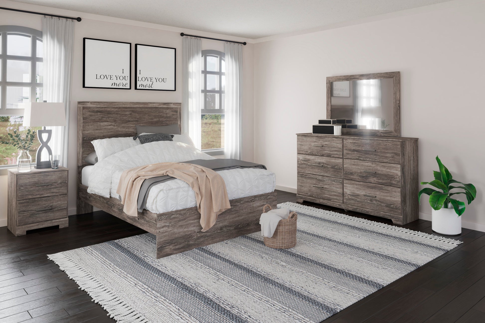 Ralinksi Gray Panel Youth Bedroom Set - SET | B2587-55 | B2587-86 | B2587-31 | B2587-36 | B2587-92 | B2587-44 - Luna Furniture - Dallas Store