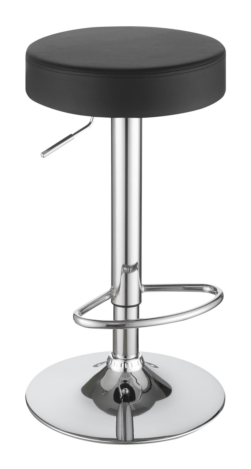 Ramses Chrome/Black 29" Adjustable Bar Stool - 102558 - Luna Furniture - Dallas Store