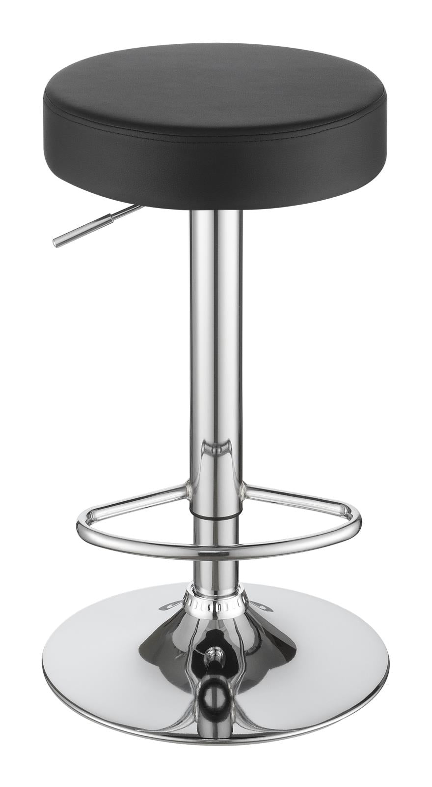 Ramses Chrome/Black 29" Adjustable Bar Stool - 102558 - Luna Furniture - Dallas Store