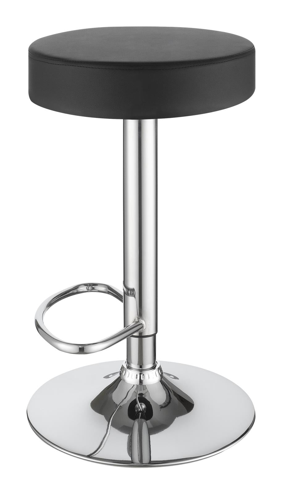 Ramses Chrome/Black 29" Adjustable Bar Stool - 102558 - Luna Furniture - Dallas Store