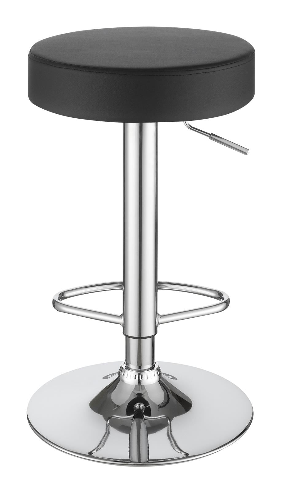 Ramses Chrome/Black 29" Adjustable Bar Stool - 102558 - Luna Furniture - Dallas Store
