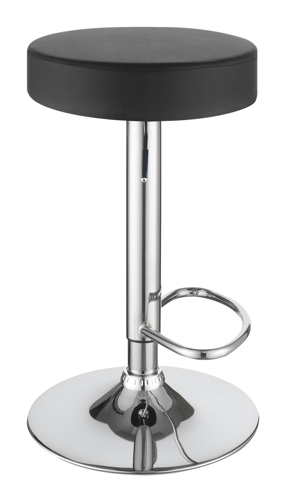 Ramses Chrome/Black 29" Adjustable Bar Stool - 102558 - Luna Furniture - Dallas Store