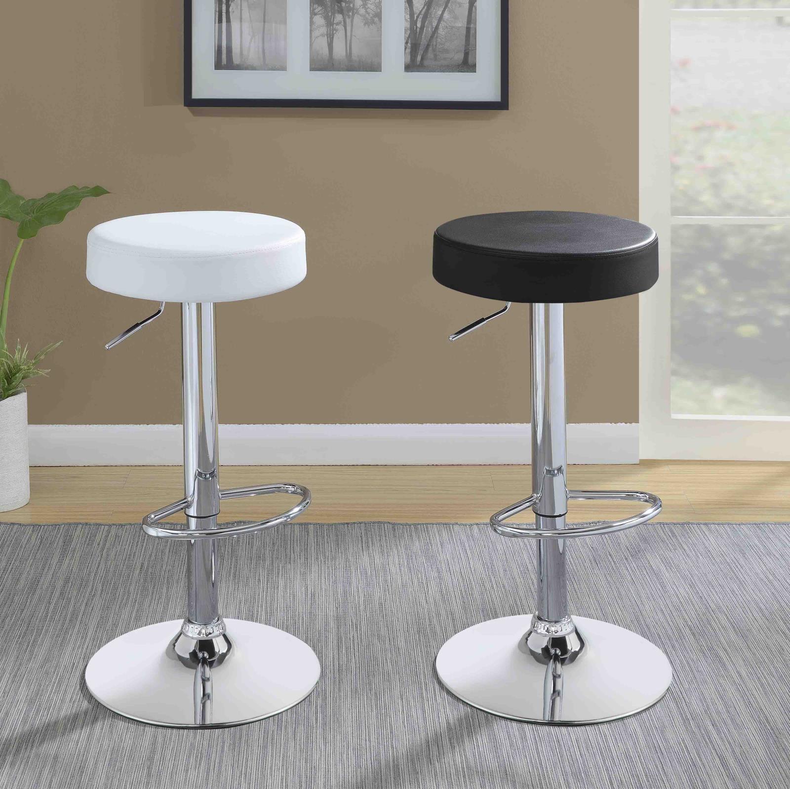 Ramses Chrome/Black 29" Adjustable Bar Stool - 102558 - Luna Furniture - Dallas Store