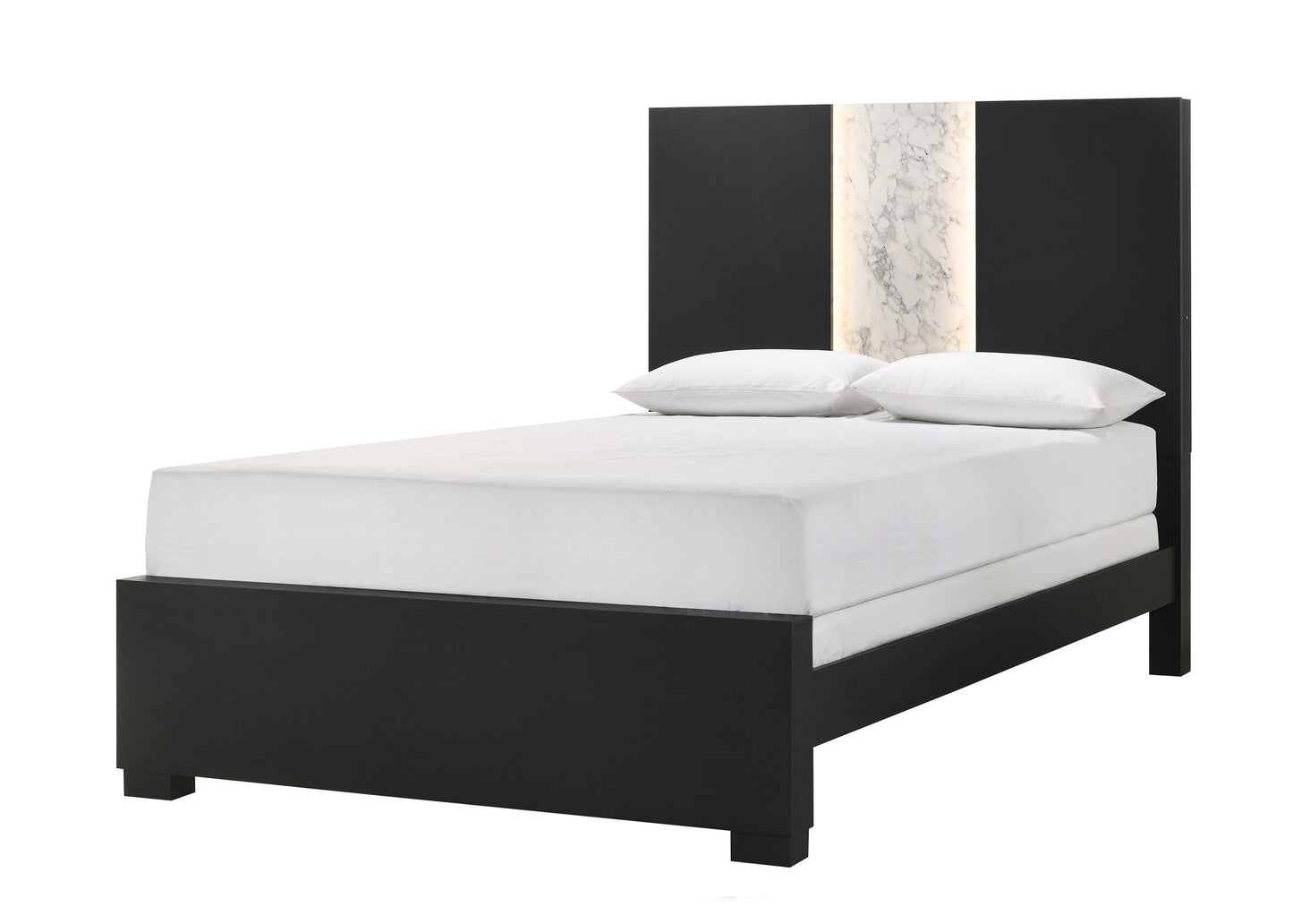 Rangley Black King LED Panel Bed - SET | B6835-K-HB | B6835-K-FB | B6835-KQ-RAIL | - Luna Furniture - Dallas Store