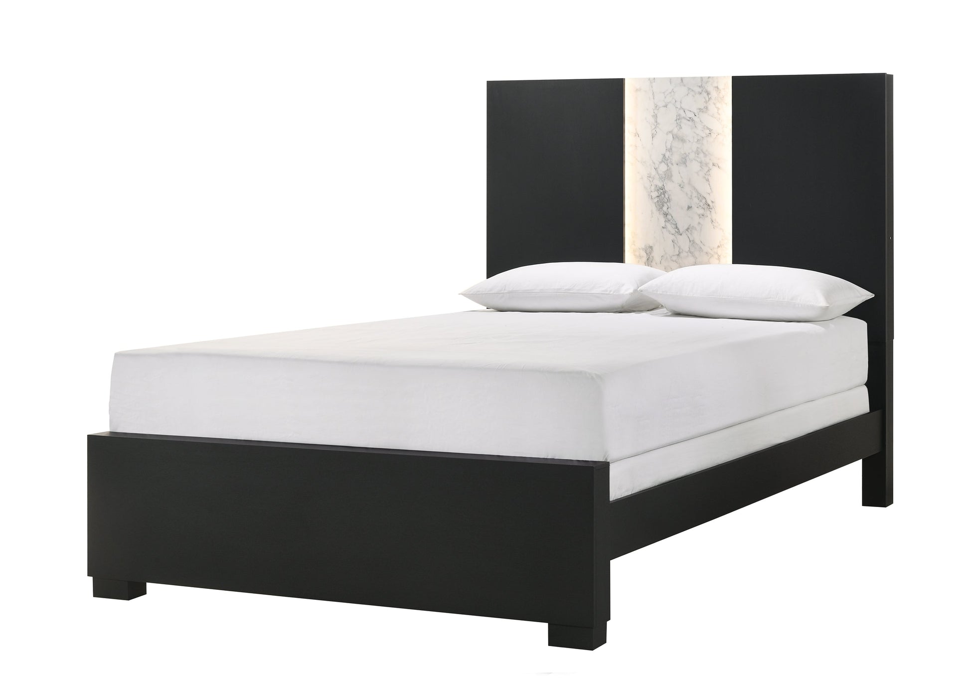 Rangley Black LED Panel Bedroom Set - SET | B6835-Q-HB | B6835-Q-FB | B6835-KQ-RAIL | B6835-2 | B6835-4 - Luna Furniture - Dallas Store