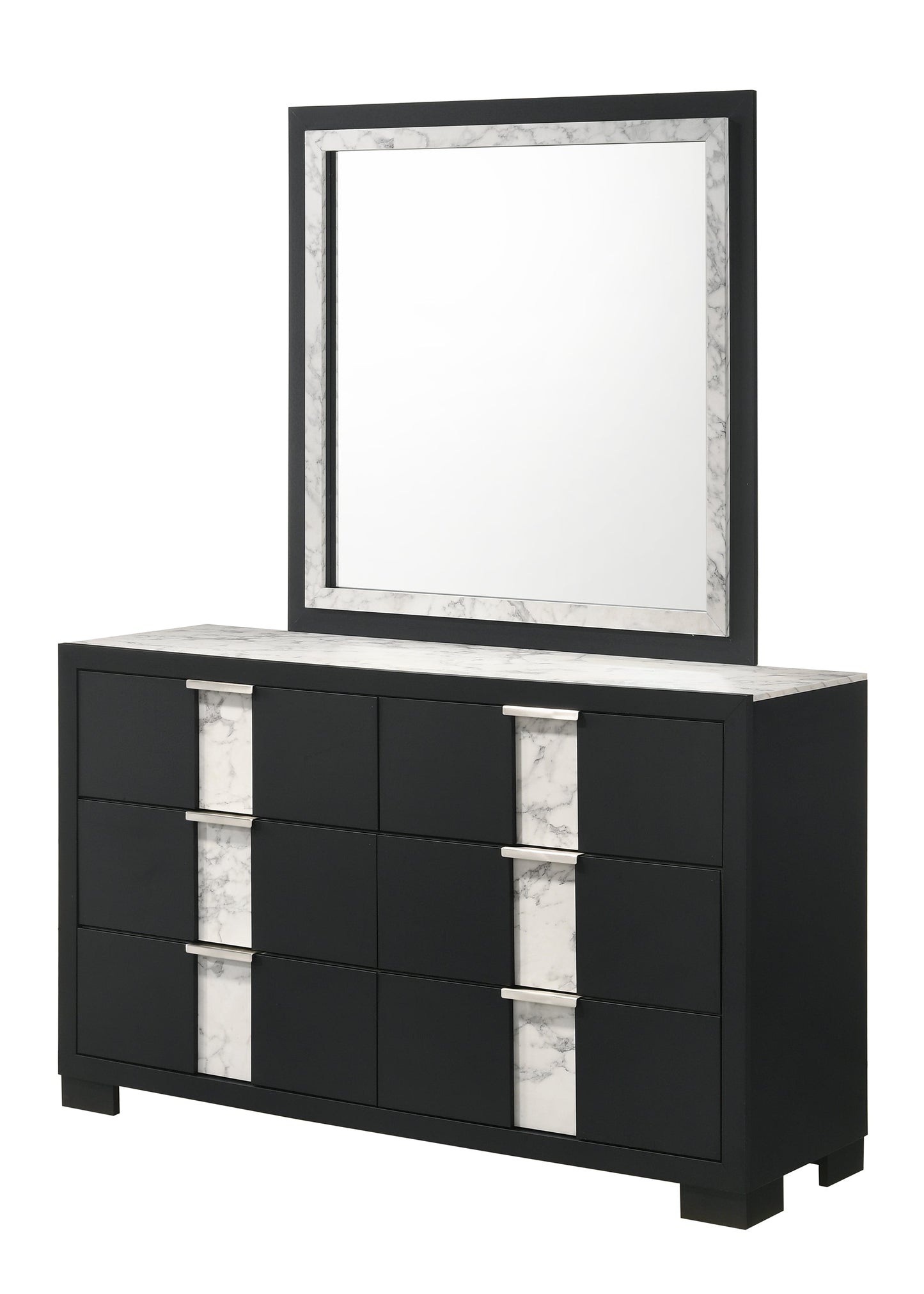 Rangley Black LED Panel Bedroom Set - SET | B6835-Q-HB | B6835-Q-FB | B6835-KQ-RAIL | B6835-2 | B6835-4 - Luna Furniture - Dallas Store