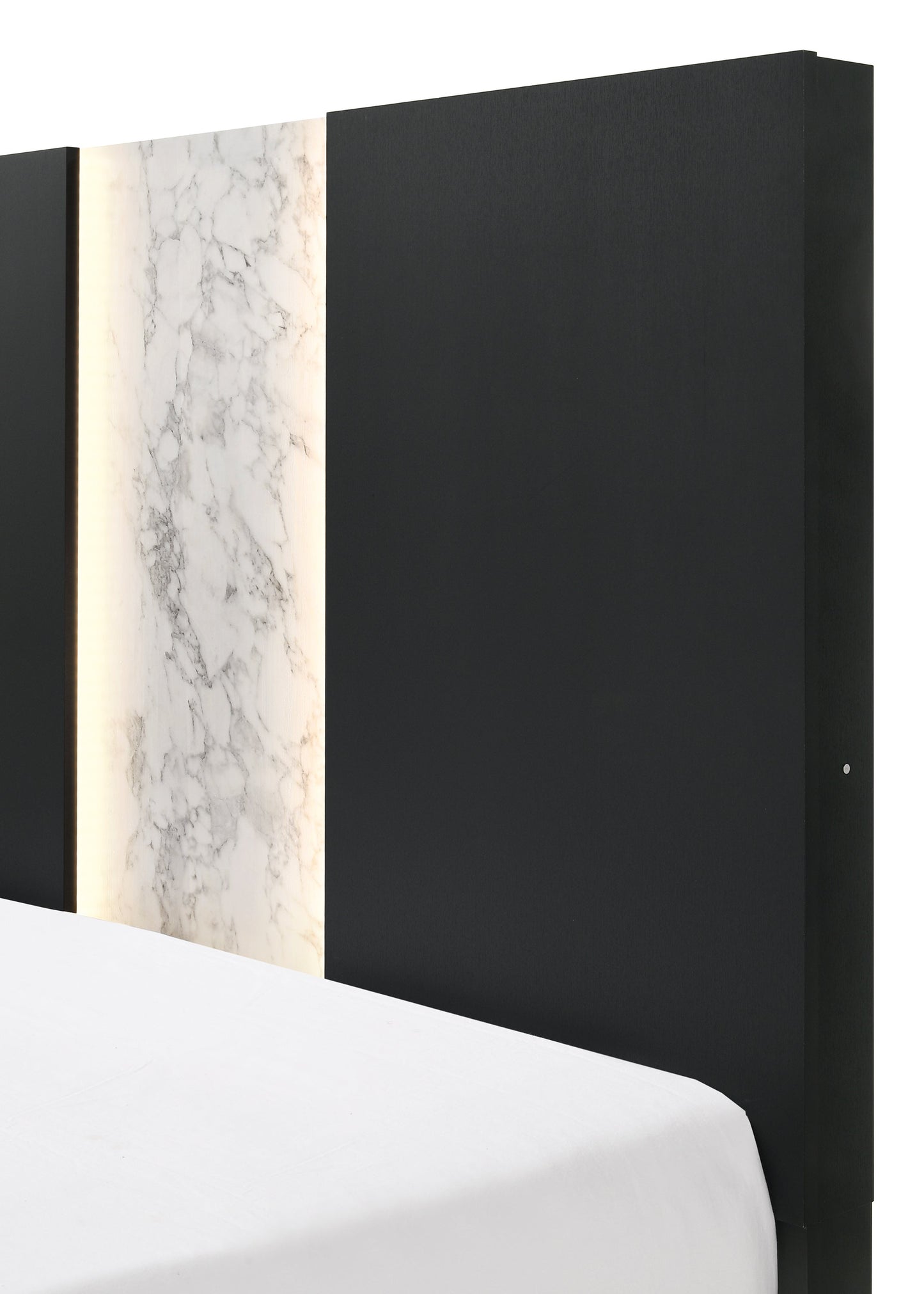 Rangley Black LED Panel Bedroom Set - SET | B6835-Q-HB | B6835-Q-FB | B6835-KQ-RAIL | B6835-2 | B6835-4 - Luna Furniture - Dallas Store