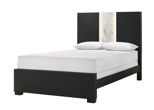 Rangley Black Queen LED Panel Bed - SET | B6835-Q-HB | B6835-Q-FB | B6835-KQ-RAIL | - Luna Furniture - Dallas Store
