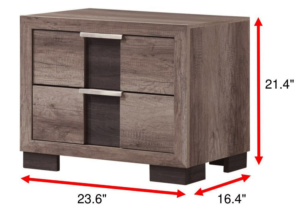 Rangley Brown LED Panel Bedroom Set - SET | B6830-Q-HB | B6830-Q-FB | B6830-KQ-RAIL | B6830-2 | B6830-4 - Luna Furniture - Dallas Store