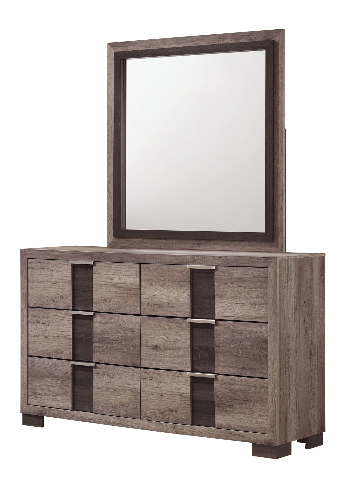 Rangley Brown LED Panel Bedroom Set - SET | B6830-Q-HB | B6830-Q-FB | B6830-KQ-RAIL | B6830-2 | B6830-4 - Luna Furniture - Dallas Store