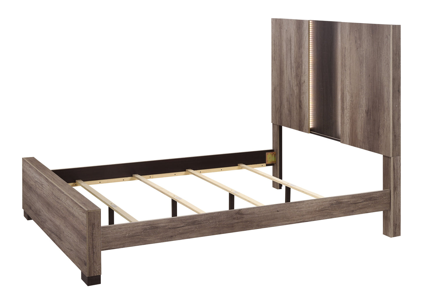 Rangley Brown Queen LED Panel Bed - SET | B6830-Q-HB | B6830-Q-FB | B6830-KQ-RAIL | - Luna Furniture - Dallas Store