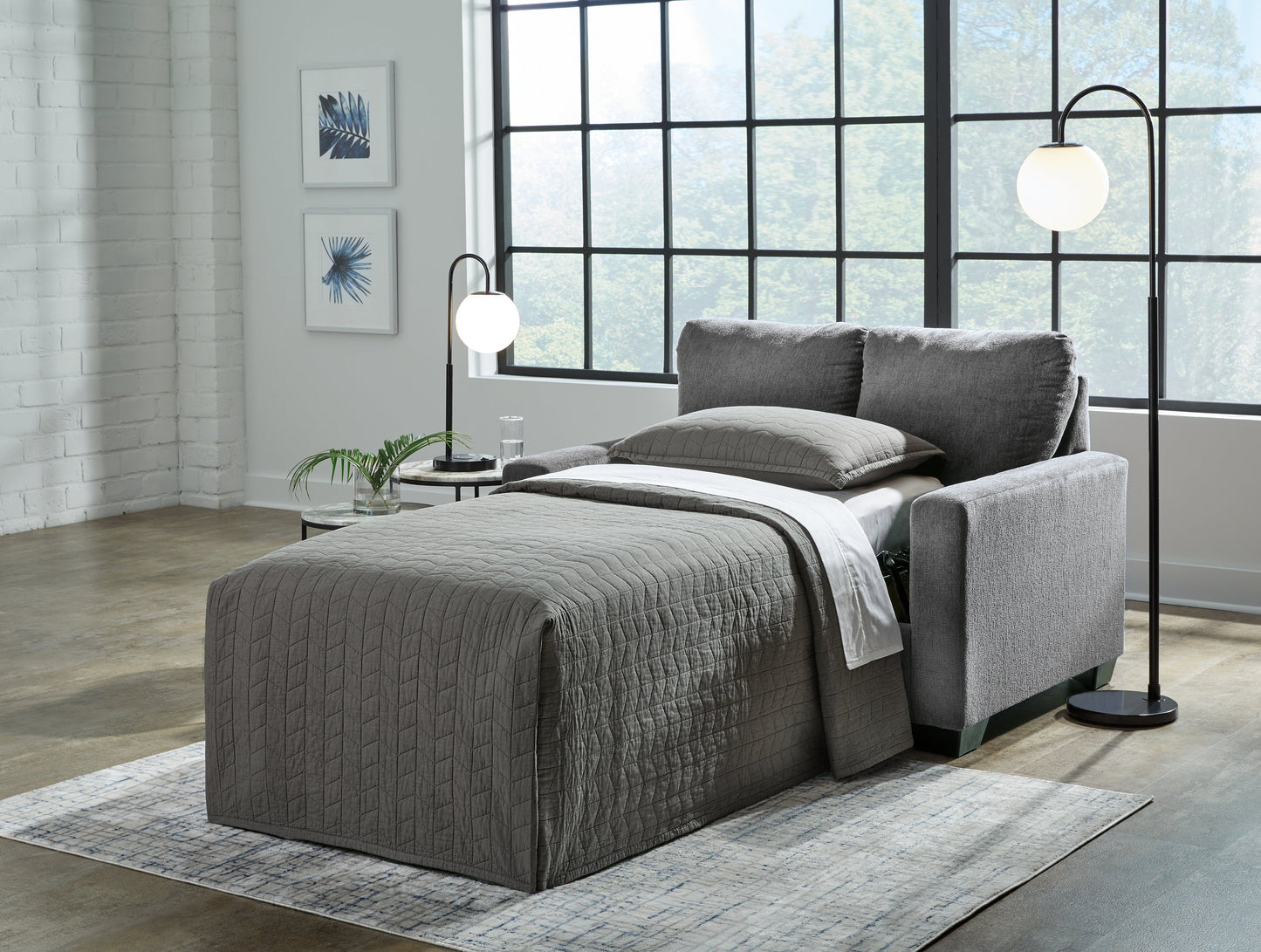 Rannis Pewter Twin Sofa Sleeper - 5360237 - Luna Furniture - Dallas Store
