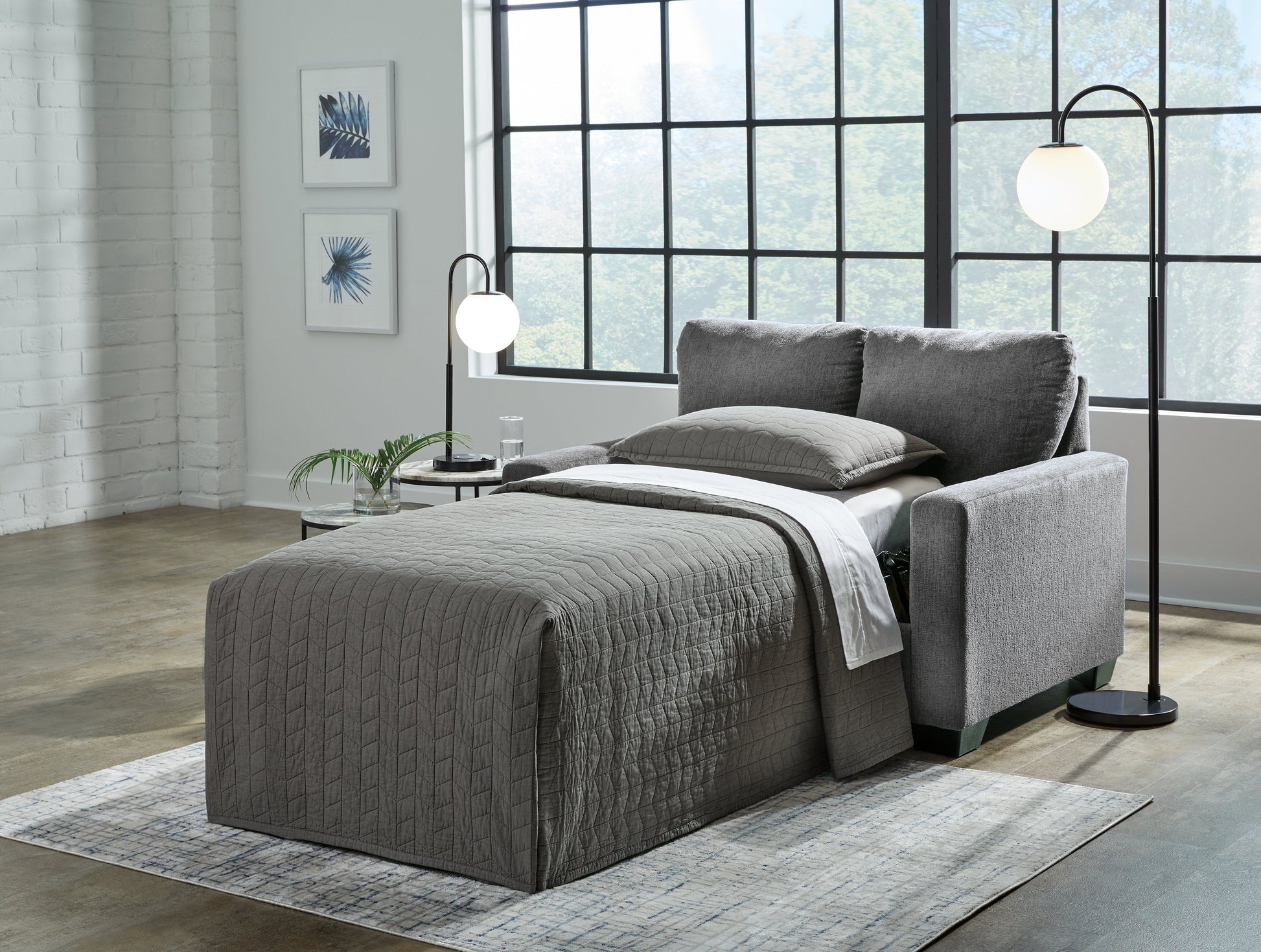 Rannis Pewter Twin Sofa Sleeper - 5360237 - Luna Furniture - Dallas Store