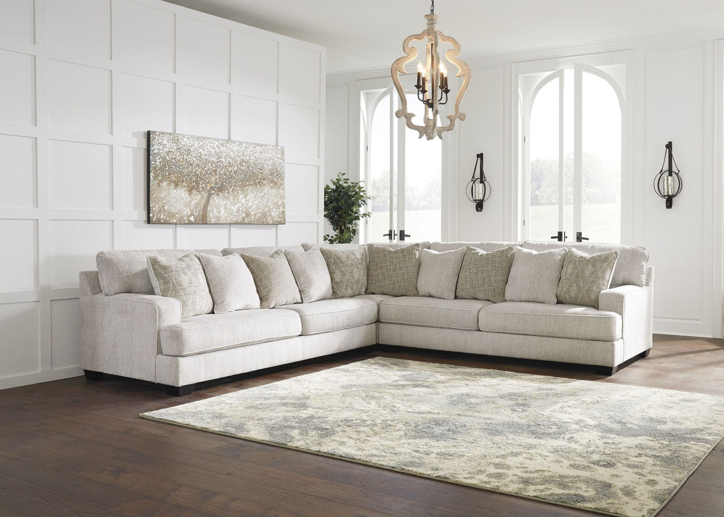 Rawcliffe Parchment 3-Piece Sectional - SET | 1960466 | 1960467 | 1960477 | 1960408 - Luna Furniture - Dallas Store