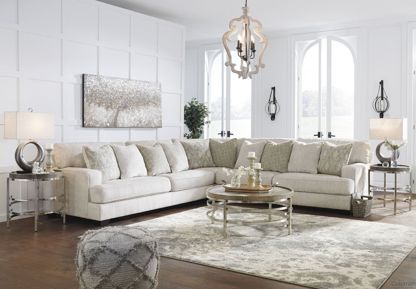 Rawcliffe Parchment 3-Piece Sectional - SET | 1960466 | 1960467 | 1960477 | 1960408 - Luna Furniture - Dallas Store
