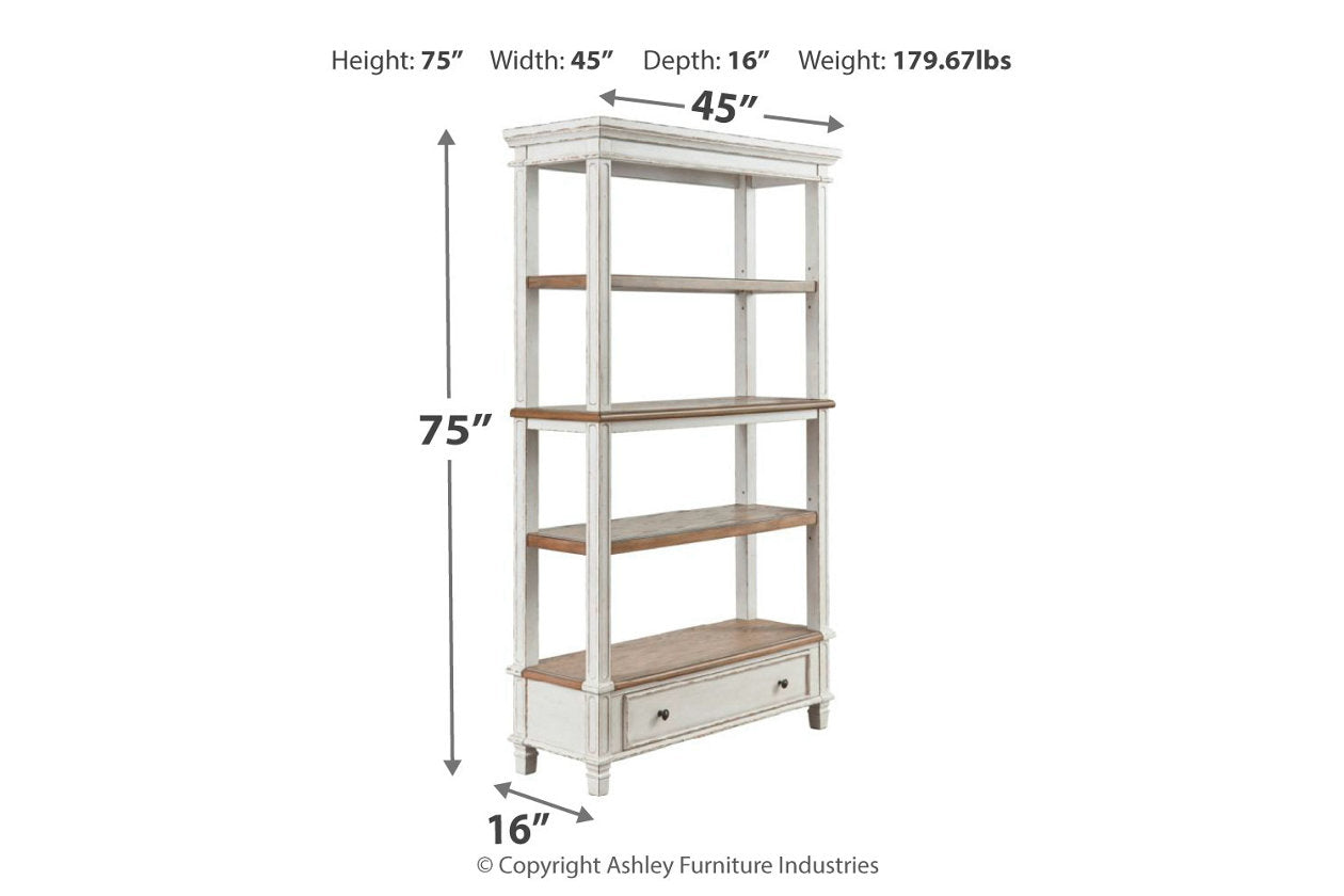 Realyn Brown/White 75" Bookcase - H743-70 - Luna Furniture - Dallas Store