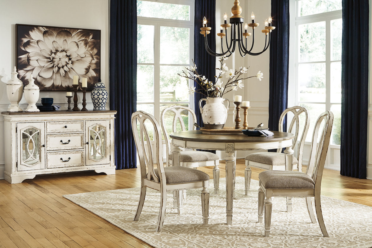 Realyn Chipped White Dining Extension Table - D743-35 - Luna Furniture - Dallas Store
