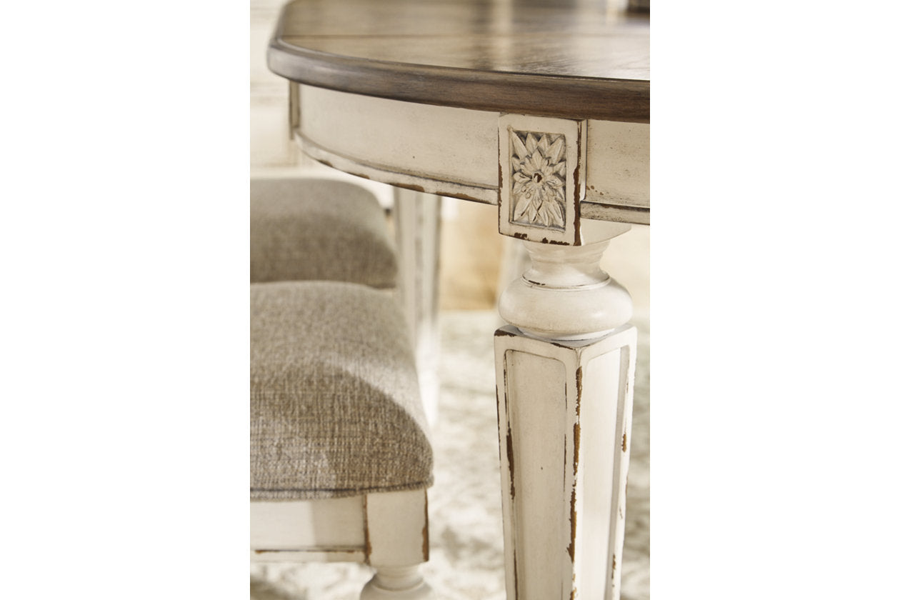Realyn Chipped White Dining Extension Table - D743-35 - Luna Furniture - Dallas Store