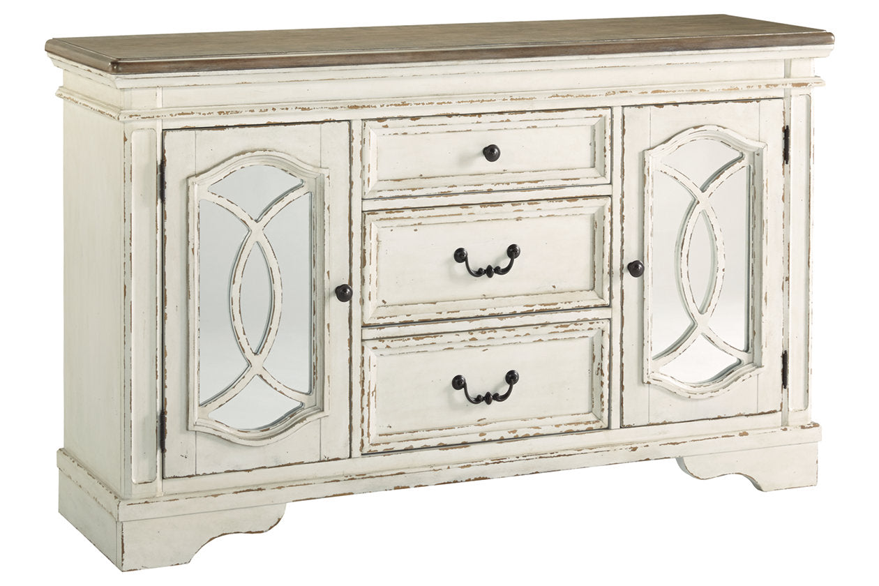 Realyn Chipped White Dining Server - D743-60 - Luna Furniture - Dallas Store
