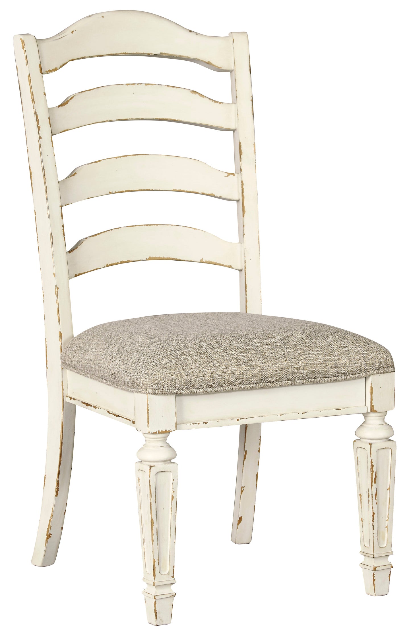 Realyn Chipped White Extendable Ladder Dining Set - SET | D743-45 | D743-01(4) - Luna Furniture - Dallas Store