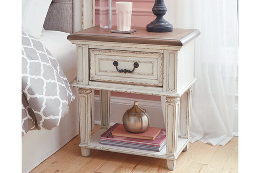 Realyn Chipped White Nightstand - B743-91 - Luna Furniture - Dallas Store