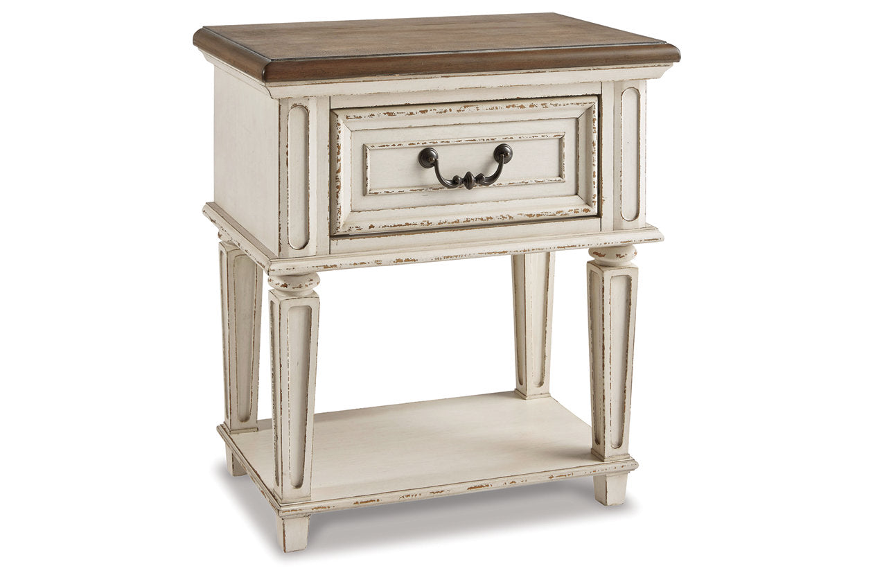 Realyn Chipped White Nightstand - B743-91 - Luna Furniture - Dallas Store