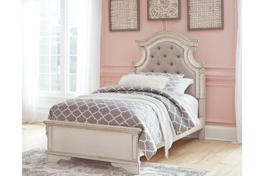 Realyn Chipped White Twin Panel Bed - SET | B743-52 | B743-53 | B743-83 - Luna Furniture - Dallas Store