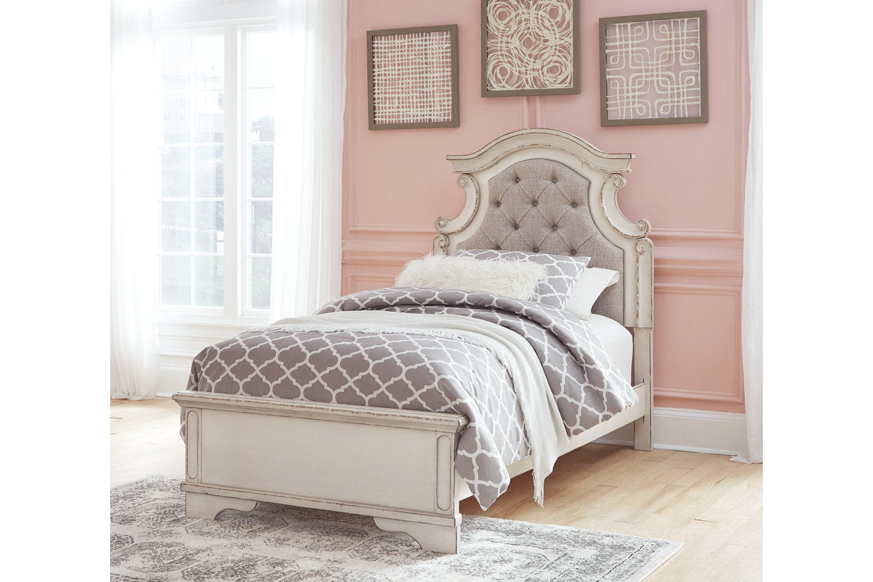 Realyn Chipped White Twin Panel Bed - SET | B743-52 | B743-53 | B743-83 - Luna Furniture - Dallas Store