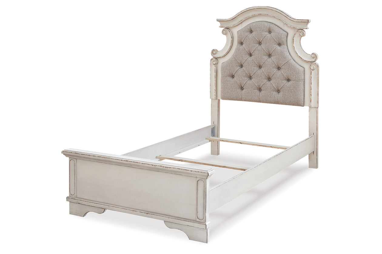 Realyn Chipped White Twin Panel Bed - SET | B743-52 | B743-53 | B743-83 - Luna Furniture - Dallas Store