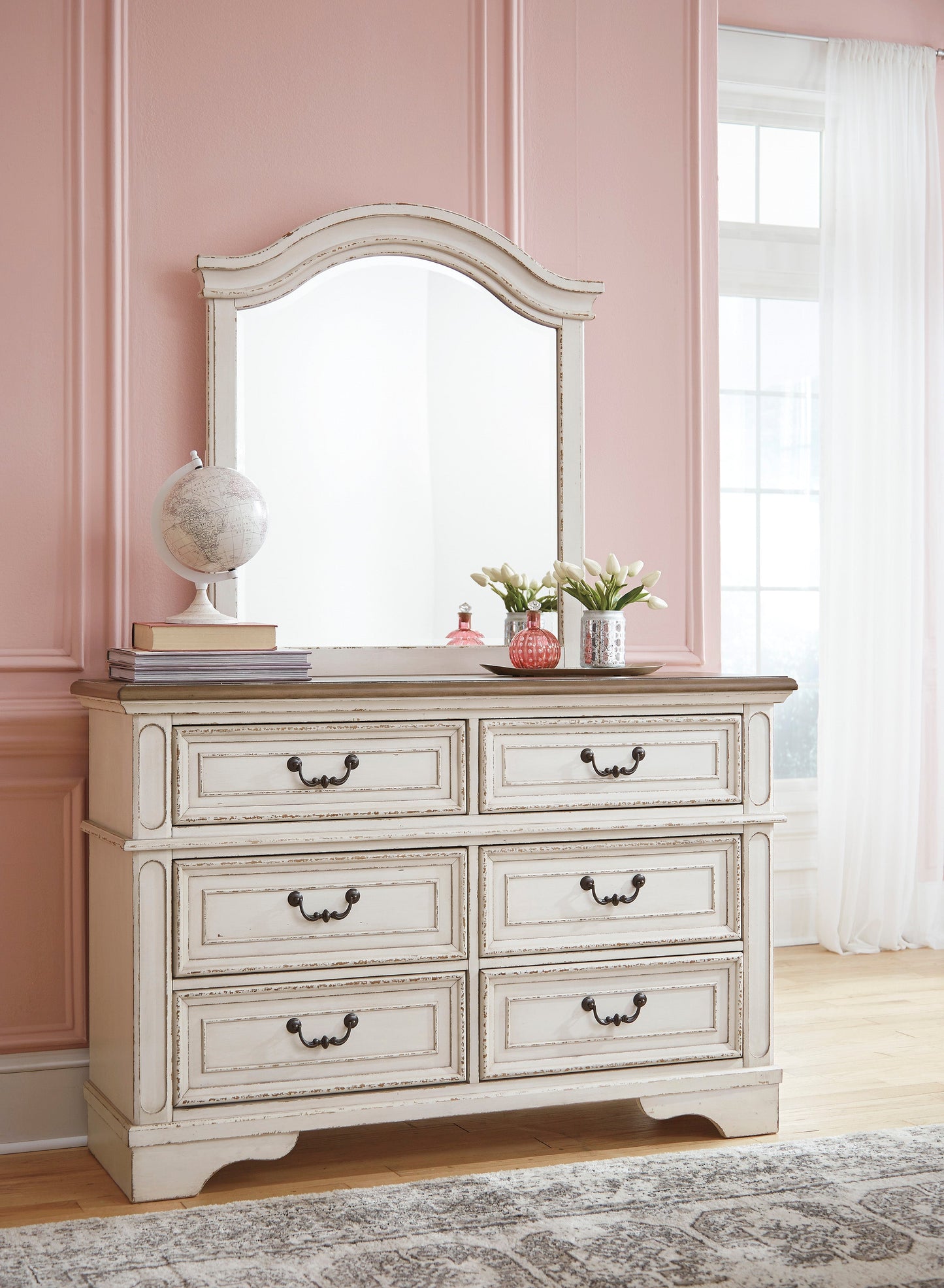 Realyn Chipped White Upholstered Panel Youth Bedroom Set - SET | B743-52 | B743-53 | B743-83 | B743-91 | B743-46 - Luna Furniture - Dallas Store