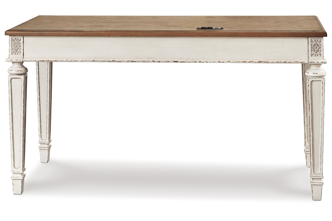 Realyn White/Brown 60" Home Office Desk - H743-34 - Luna Furniture - Dallas Store