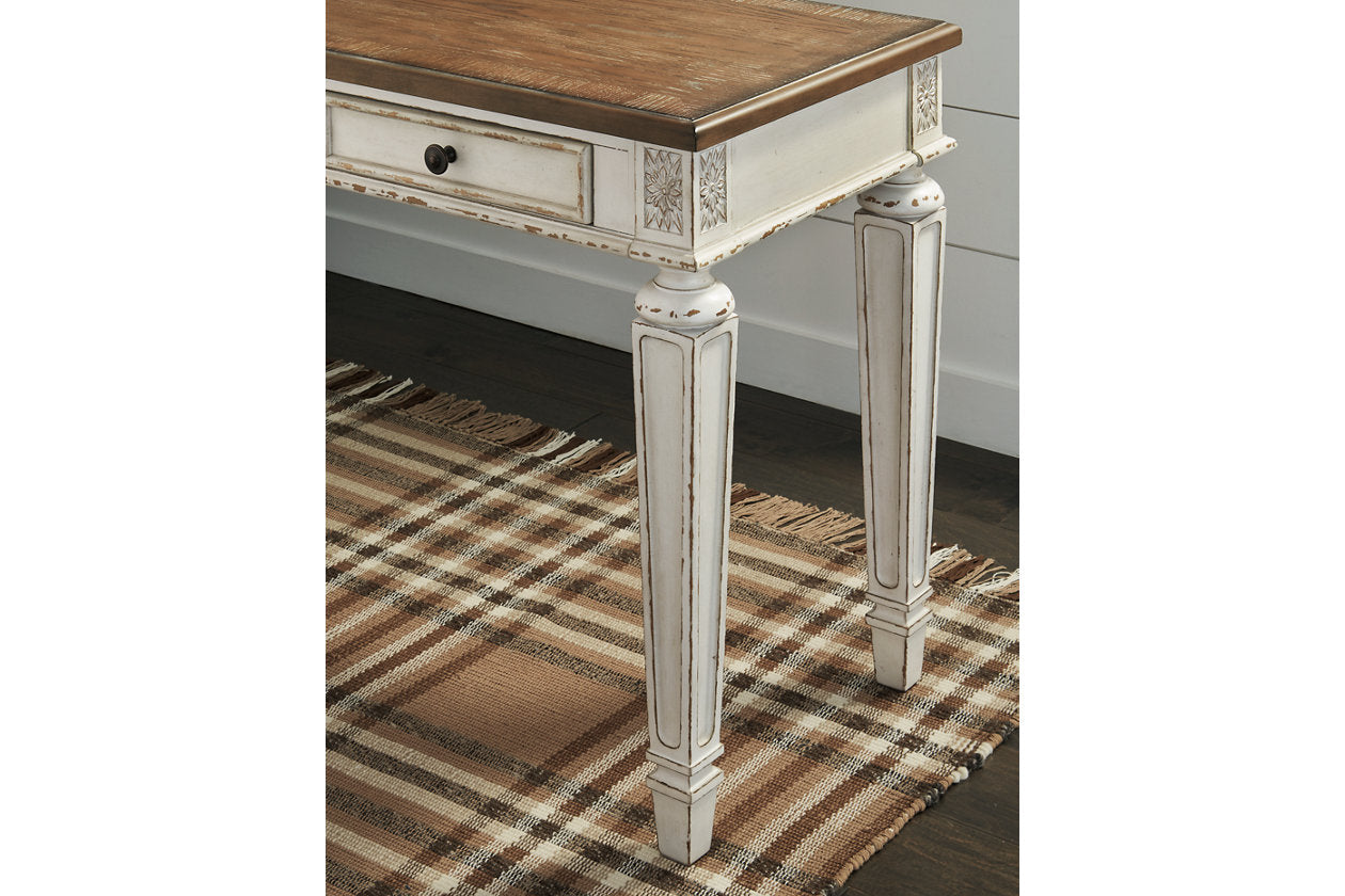 Realyn White/Brown 60" Home Office Desk - H743-34 - Luna Furniture - Dallas Store