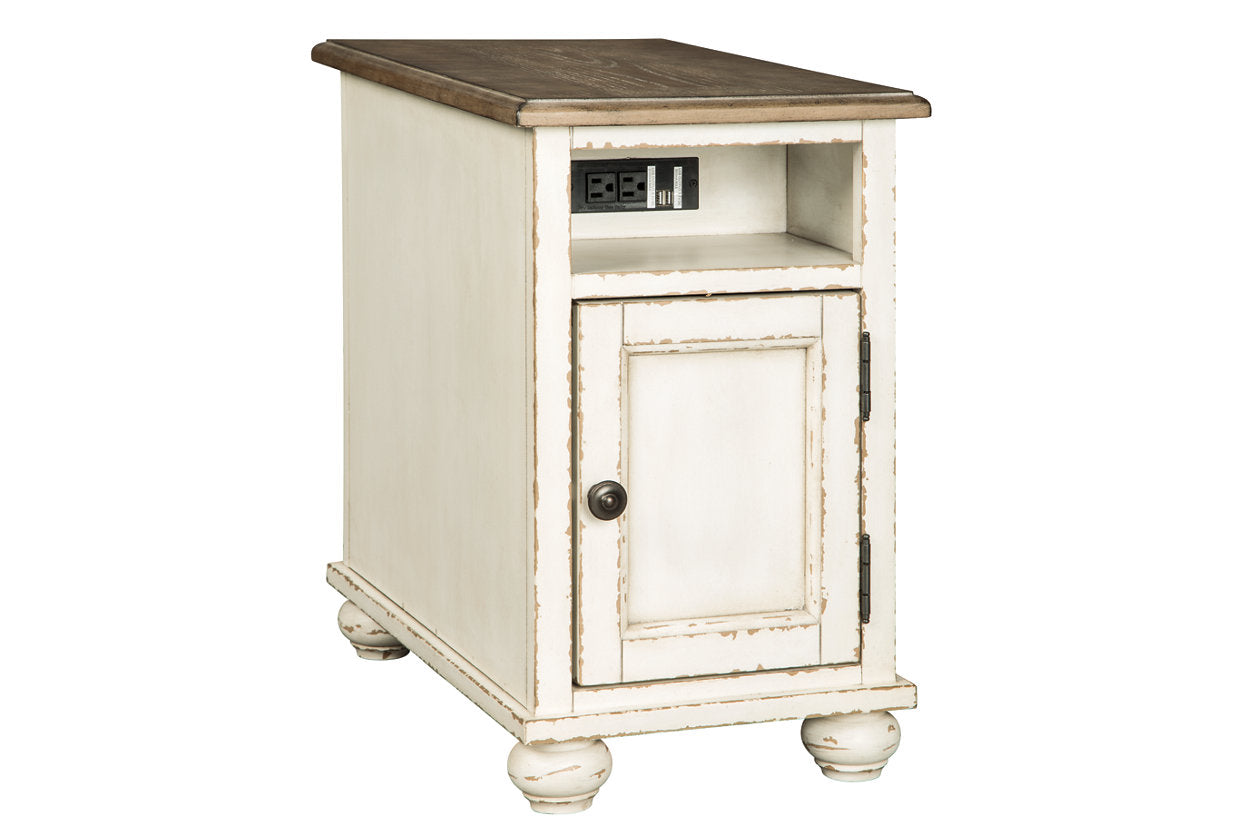 Realyn White/Brown Chairside End Table - T523-7 - Luna Furniture - Dallas Store