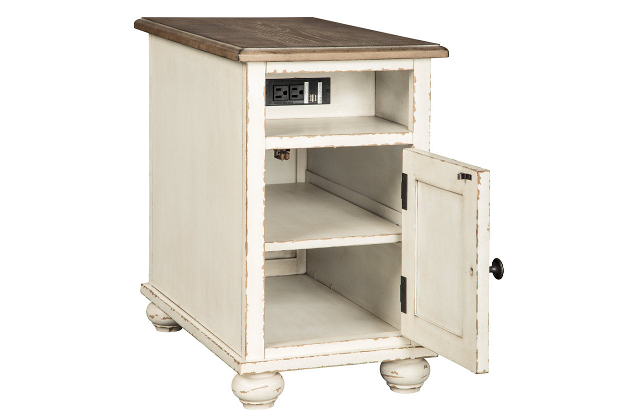 Realyn White/Brown Chairside End Table - T523-7 - Luna Furniture - Dallas Store