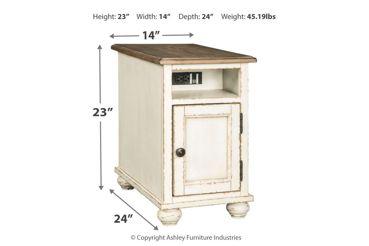 Realyn White/Brown Chairside End Table - T523-7 - Luna Furniture - Dallas Store