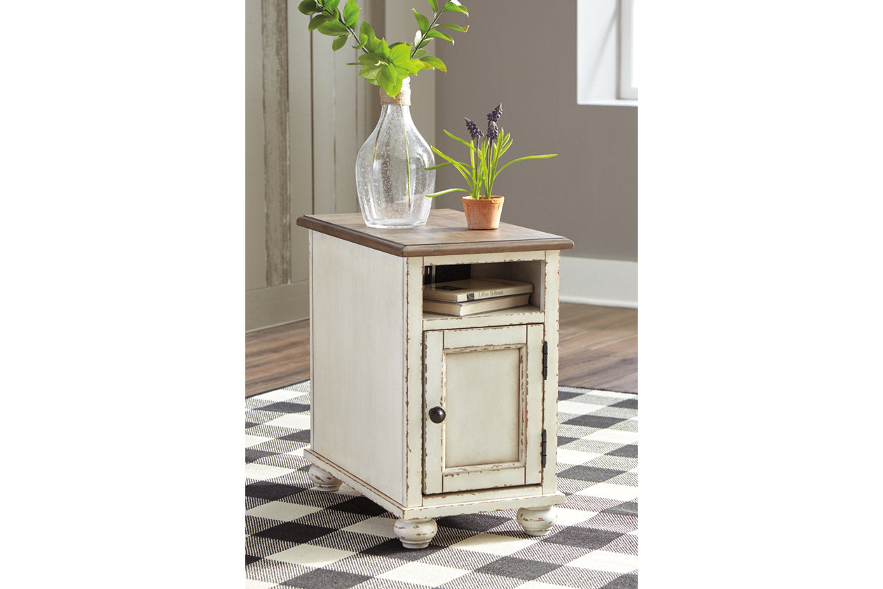 Realyn White/Brown Chairside End Table - T523-7 - Luna Furniture - Dallas Store